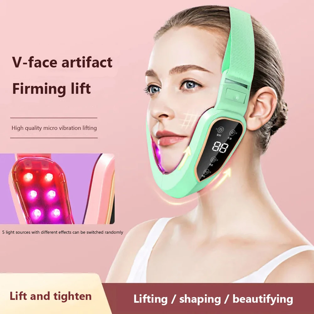 

V Face Shape Face Lifting Slimming Massager LED Photon Therapy Microcurrent Double Chin Remover Facial Lifting Device