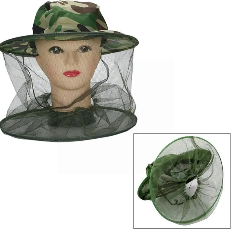 

Camouflage Beekeeping Hat Face Veil Prevention Anti-mosquito Outdoor Bug Safety Hat Bee Fly Insec P5j2