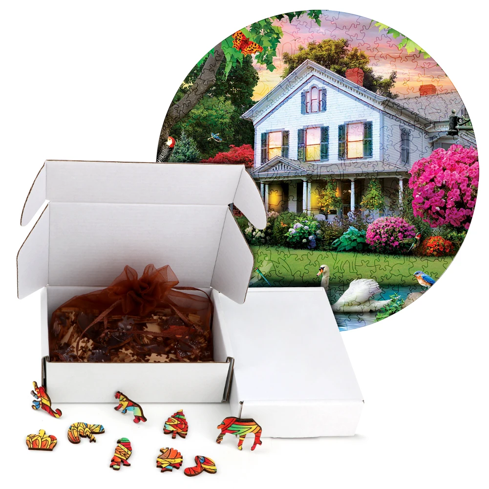 Рисунок 5 - Красивые деревянные пазлы-хижины