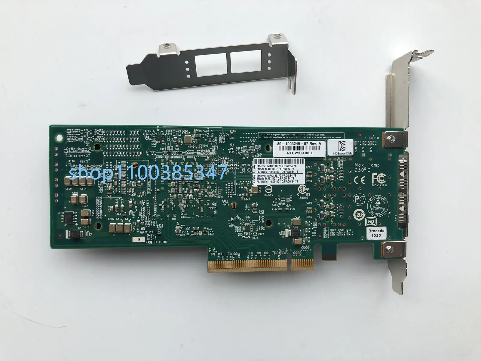 Brocade 1020 10 ГБ двухпортовый PCI-E 2,0 X8 двухпортовый 10 Гбитс 10 Мбитс оптоволоконный сетевой адаптер с 2 модулями (art.: 3920cf60d7543) - 3920cf60d7543