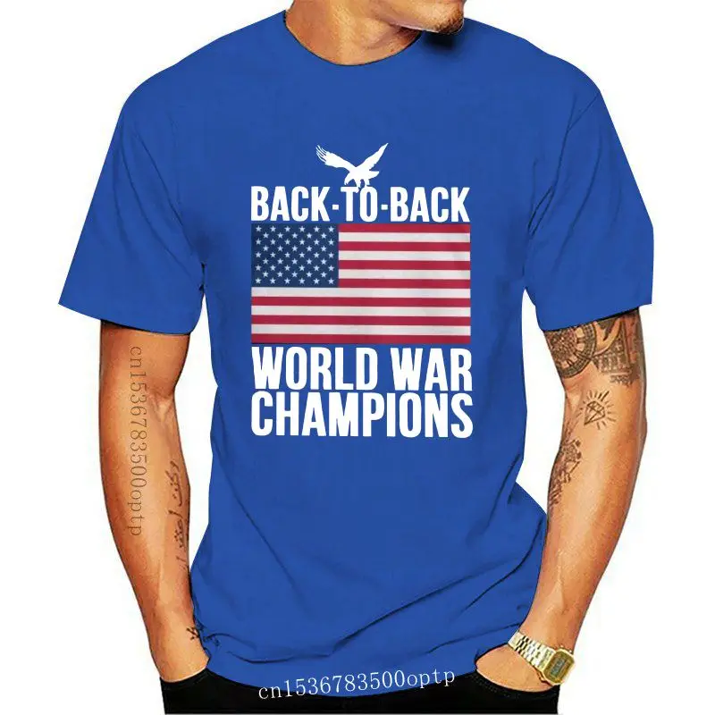 

Camiseta desgastada para hombre, Camisa de algodón con cuello redondo, bandera estadounidense, águila, Champs, novedad