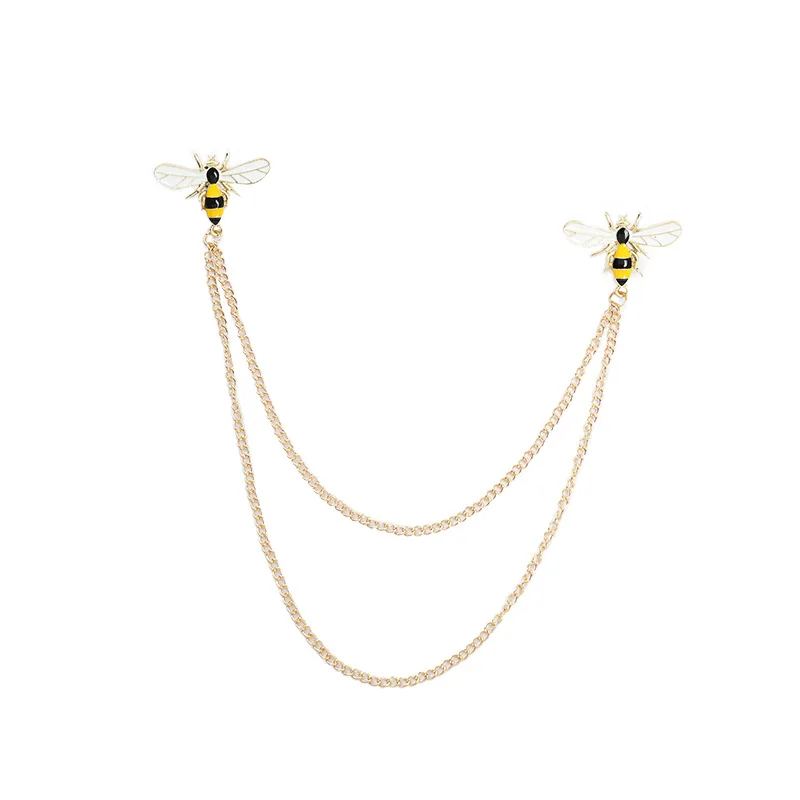 

Bee Insect Brooch Creative Cute Bee Chain Alloy Brooch Suit Accessories Lapel Pin