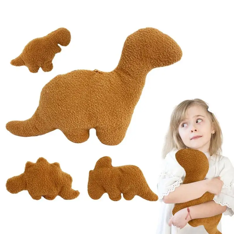 

Chicken Plush Nuggets Pillow Dino Chicken Toy 4PCS Cute Soft Dino Doll Theme Party Decoration, Christmas Holiday Birthday Gifts