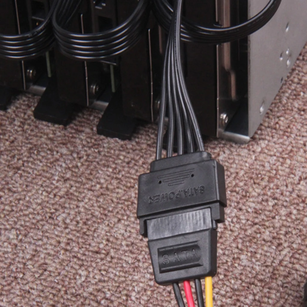 

18AWG один для пяти серийных портов SATA 15Pin кабель питания для жесткого диска Удлинительный кабель