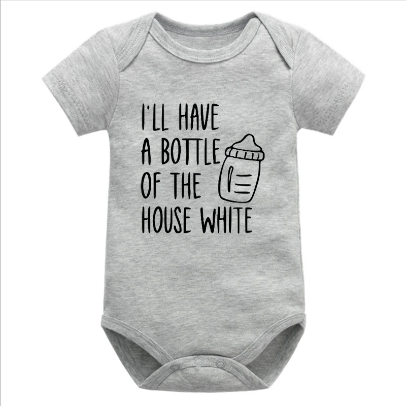 

I'll Have A Bottle of The House White Boys Clothes 2022 Summer Funny Baby Newborn Shirt Breastfeeding Funny Baby Tshirt Gift