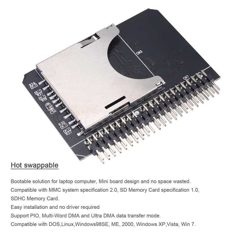 Адаптер для SD-карт на 2 5 IDE 44 Pin SDHC/SDXC/MMC