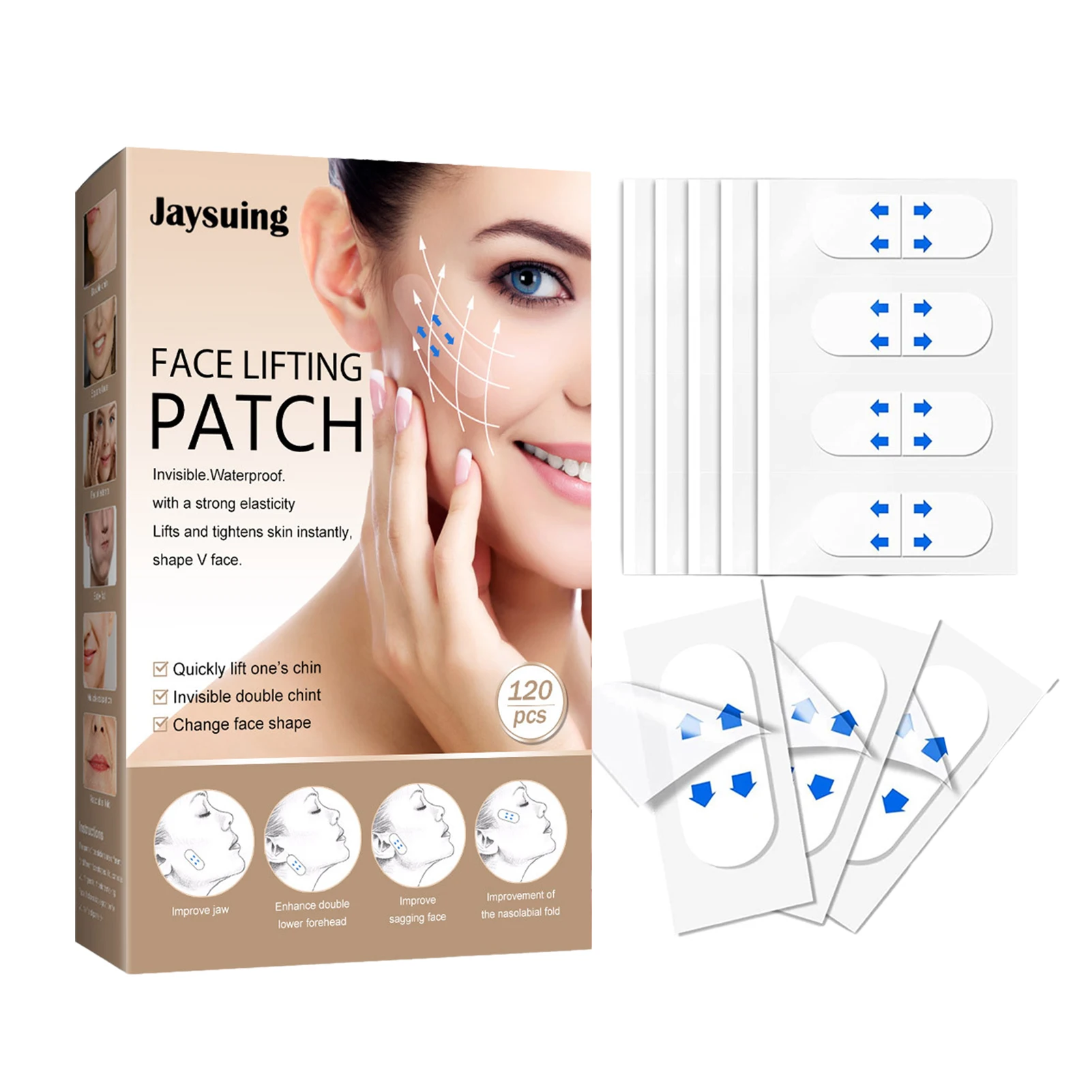 

Face Lift Tape 120Pcs 120Pcs Face Lift Sticker Invisible Thin Face Stickers V-Shape Face Lift Tape V-Shape Face Lift Tape