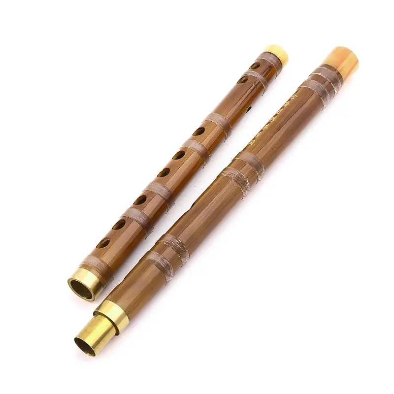 

Professional Bamboo Flute Chinese Woodwind E F for Key Transverse Flute Dizi Brown Color
