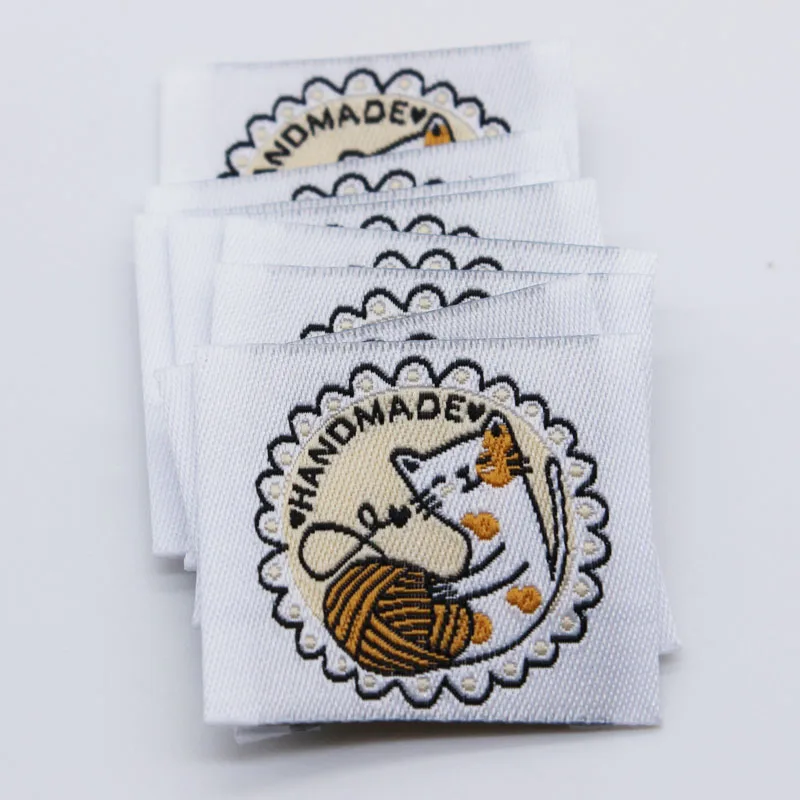 100 шт. тканые этикетки ручной работы/DIY для предметов работы/этикетки