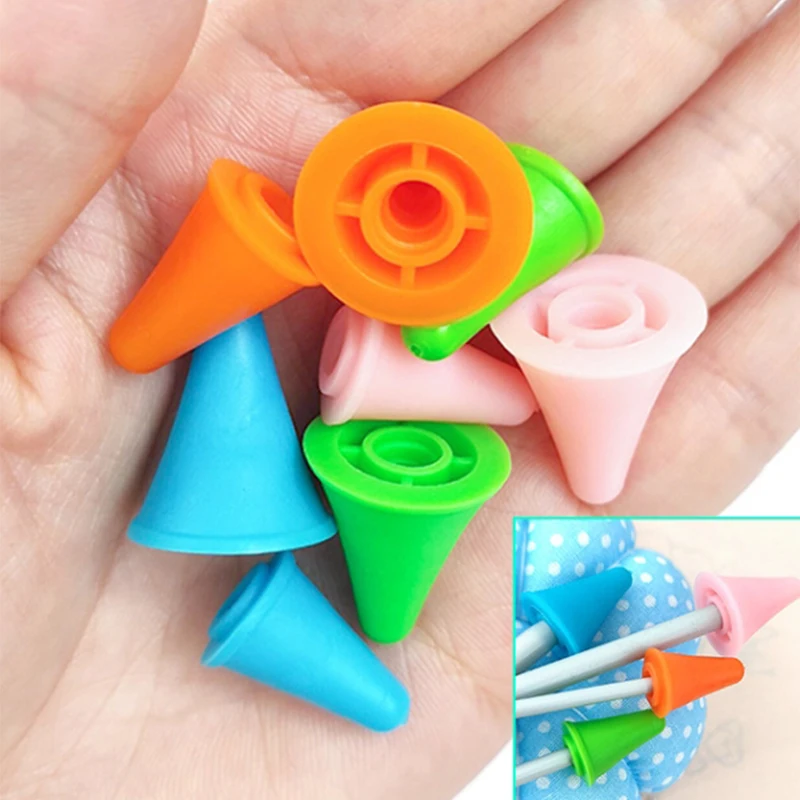 10 шт. разноцветные протекторы для вязальных игл (2 размера)