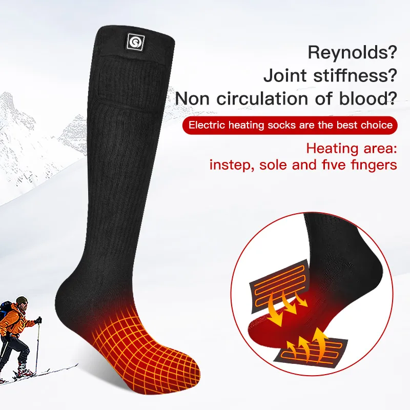 Winter Women Heated Socks Rechargeable Battery Electric Heating Ski Sock Foot Warmer Stocking Cycle Thermal Socks Men New Style
