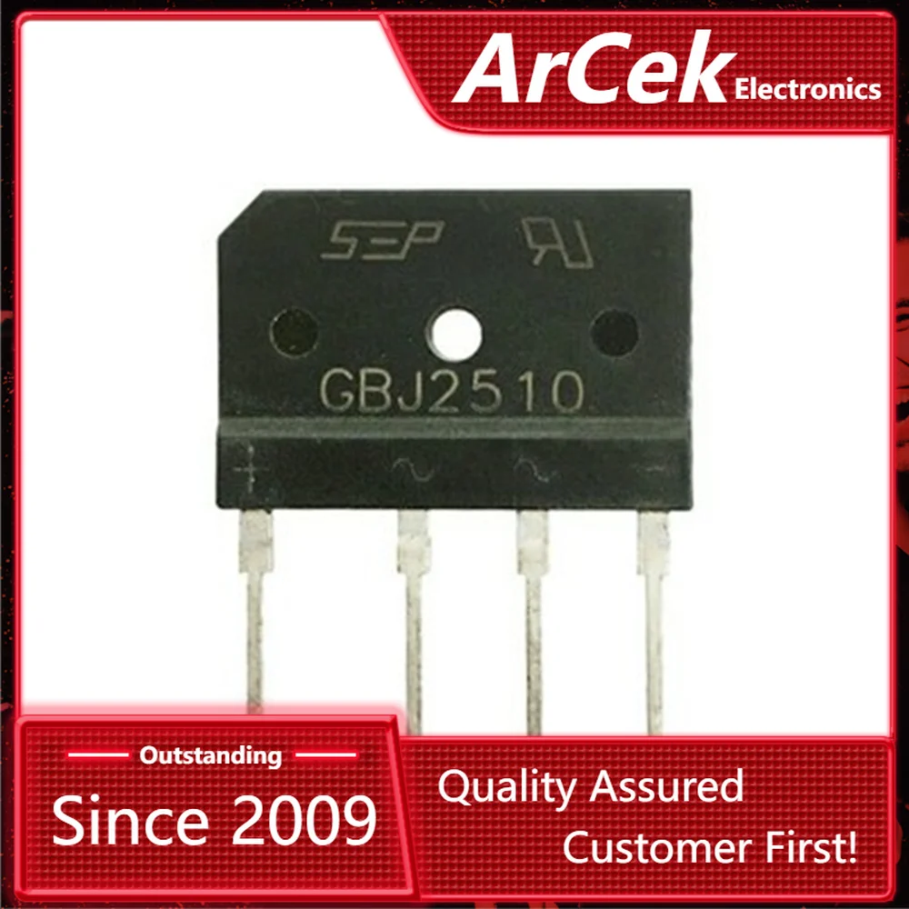 5 шт./партия, диодный мост GBJ2510, 1000 В, 25 А