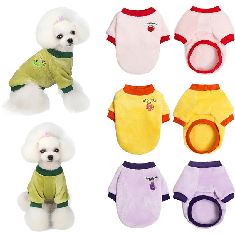 

Winter Warm Puppy Clothes Coral Fleece Pet Dog Pullover Coat For Small Medium Dogs Cats Clothing Maltese Bichon Chihuahua Costum