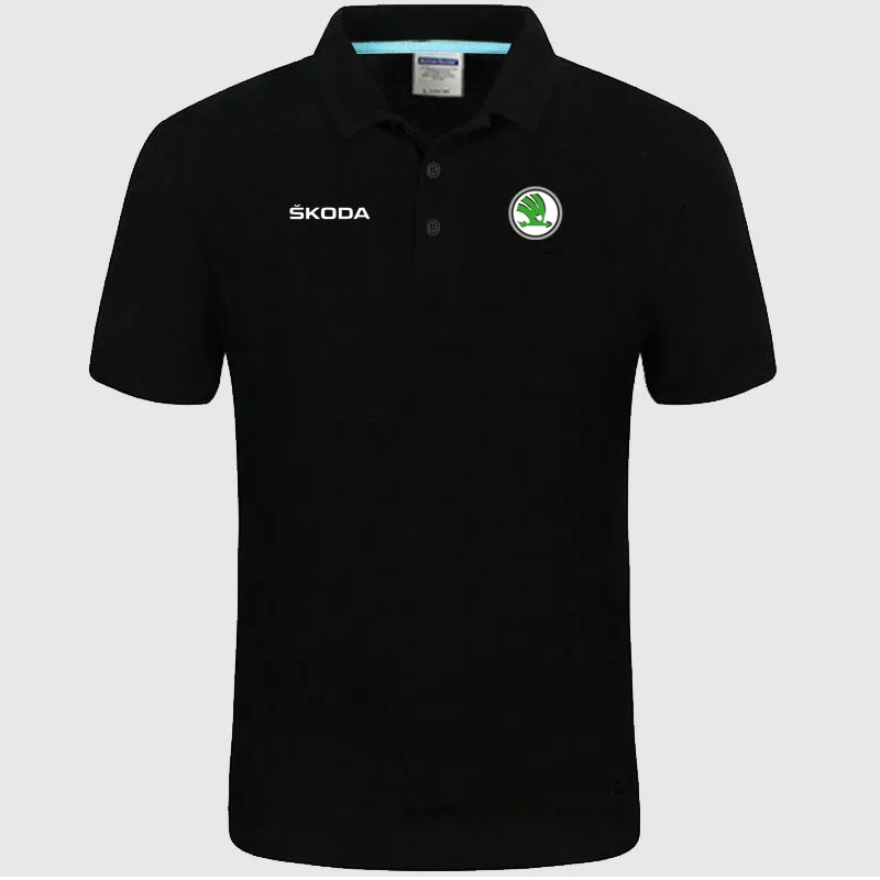 

2022 Summer Polo Shirt Skoda logo Brand Men's Fashion Cotton Short Sleeve Polo Shirts Solid Jersey Tops Tees