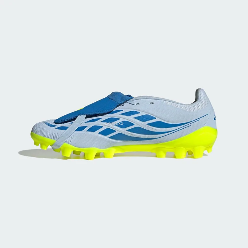 Фото Популярные футбольные бутсы Adidas JS0345 унисекс для твердого грунта (AG), цвета: синий, светло-синий, ярко-желтый, флуоресцентный. №2
