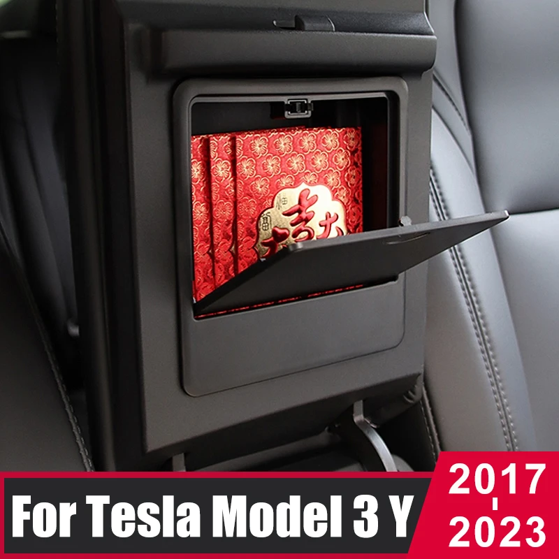 

Car Armrest Magnetic Hidden Storage Box For Tesla Model 3 Y 2017-2021 2022 2023 2024 Model3 Center Console Organizer Accessories
