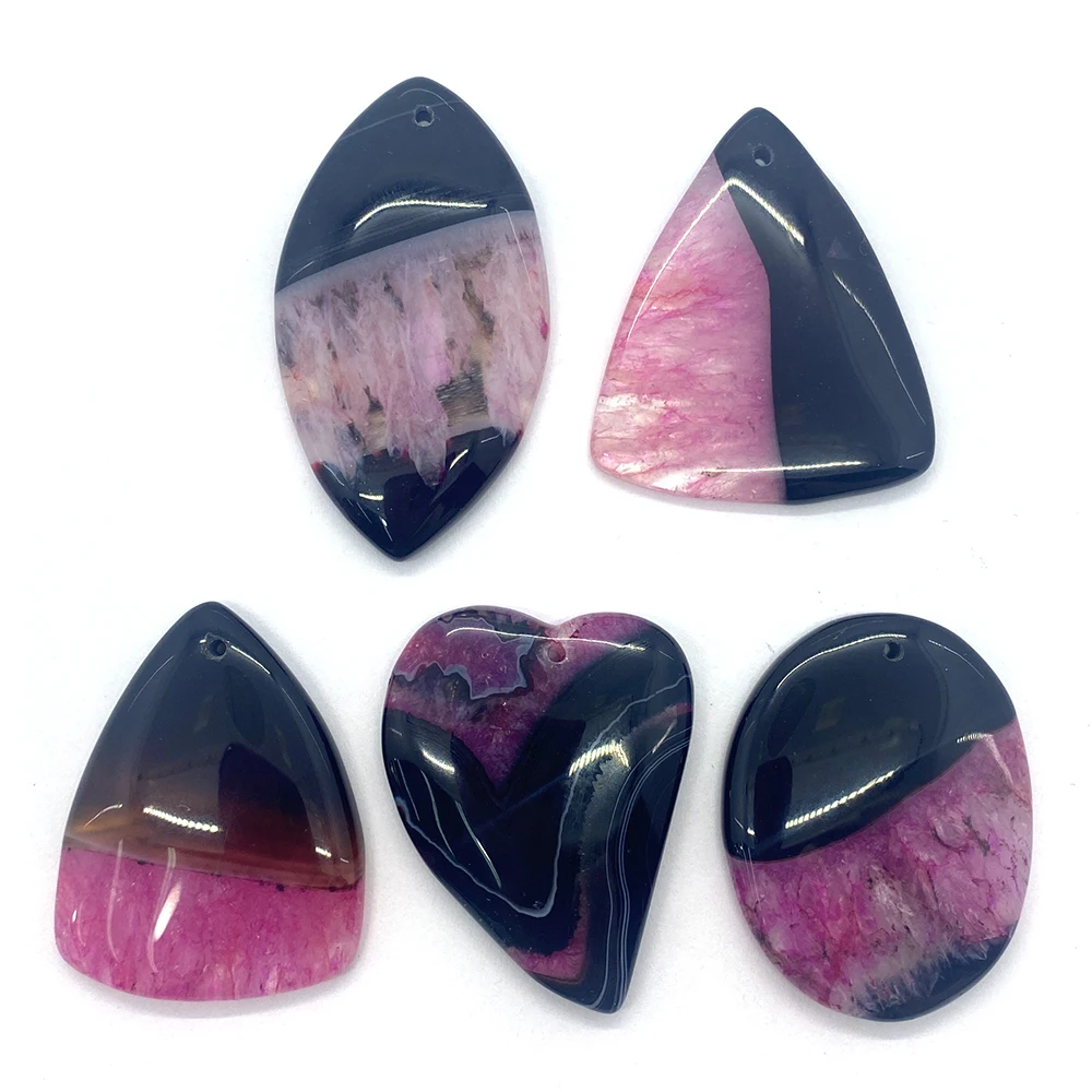 5 шт./лот Подвеска из фиолетового черного оникса для мужчин и женщин