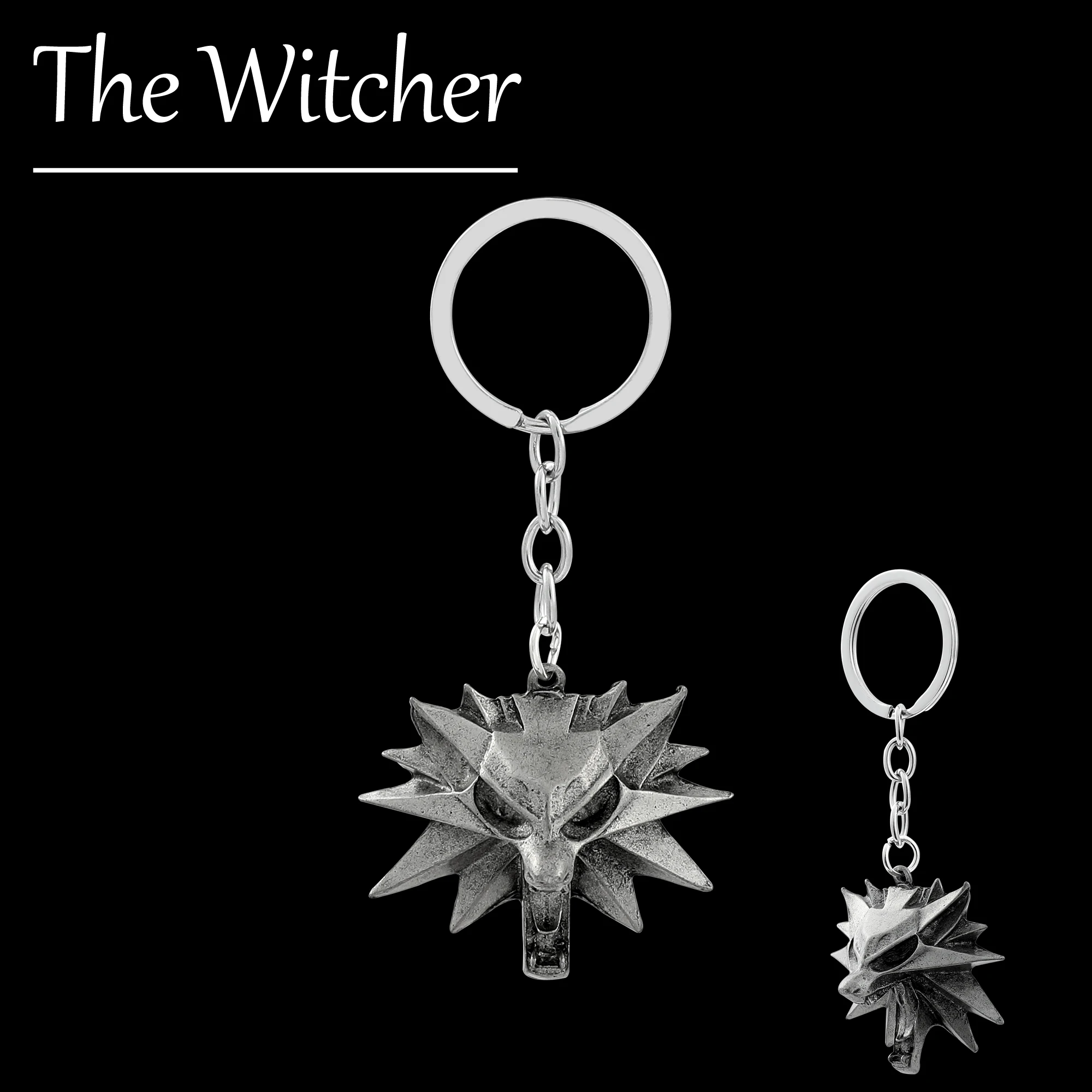 

Game The Witcher Wiedzmin Keychain Animal Wolf Head Shape Metal Pendant Keyrings for Car Key Backpack Accessories Toys Gifts