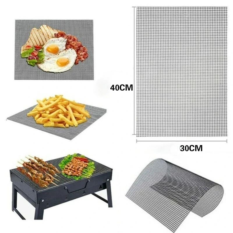 

1/2PCS Non-Stick Barbecue Grilling Mat High Temperature Resistant BBQ Grid Pad Easily Cleaned Cooking Pads Outdoor Barbecue