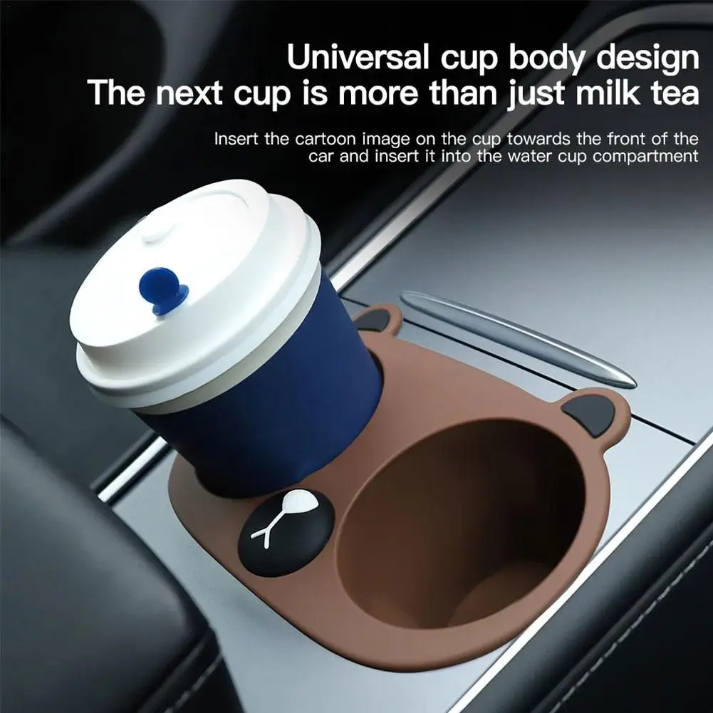 

Для Tesla Model 3 модель Y 2022 2023 чашка медведи центральное управление держатель для стакана для воды мультяшный автомобильный ограничитель для воды автомобильные аксессуары