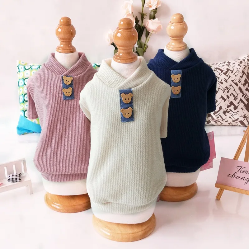 

Winter Fashion Pet Dog Sweater Stretch Striped Puppy Clothes Bottoming Shirt Yorkshire Chihuahua Teddy French Bulldog Costume