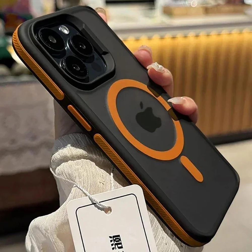 Фото Модные магнитные противоударные чехол-броня для iPhone 17, 16, 15 Pro Max, 17 Pro, полупрозрачные чехол на Айфон 17, 14, 13 Про Макс №2