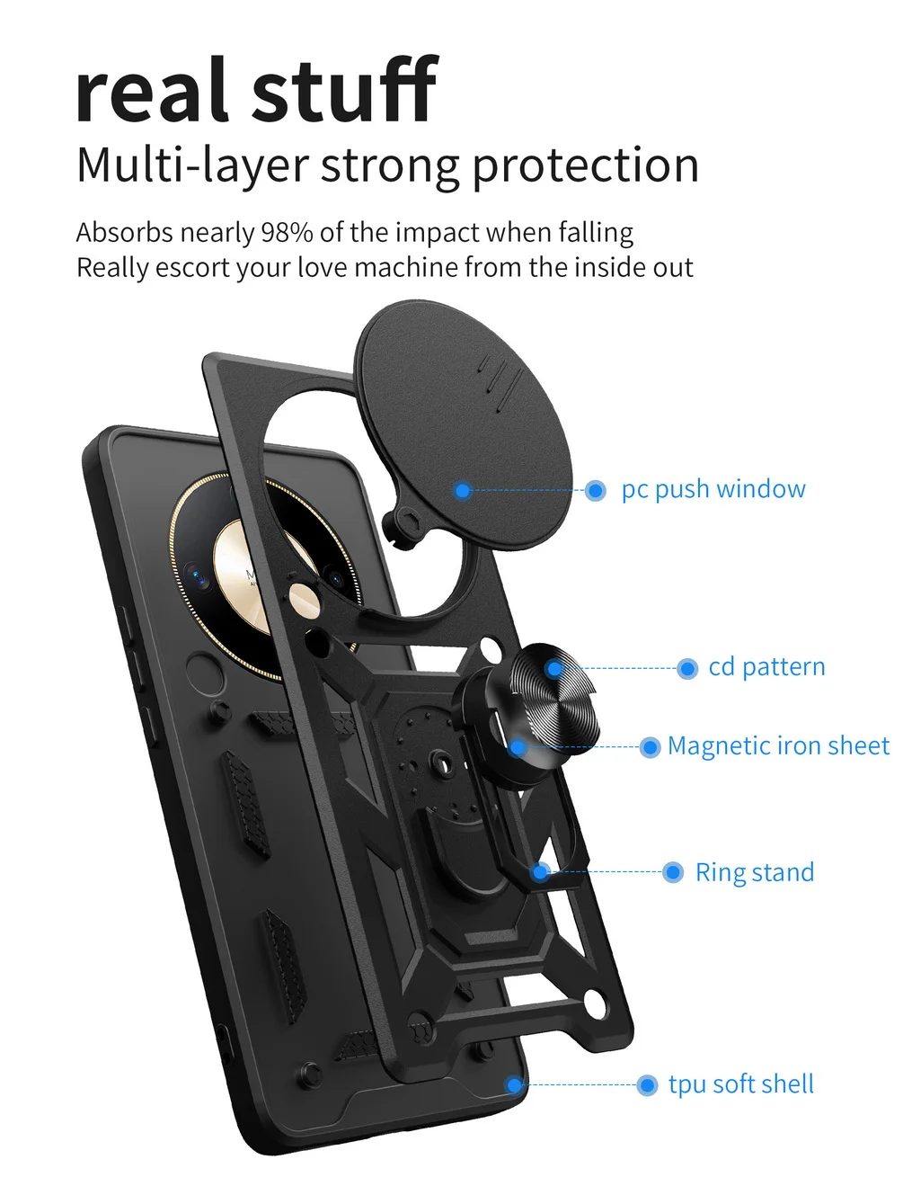 Фото Защитный чехол для камеры Xiaomi 14 Ultra, Mi 13 Ultra, Xiaomi Redmi A3, гибридный чехол с кольцом-держателем №4