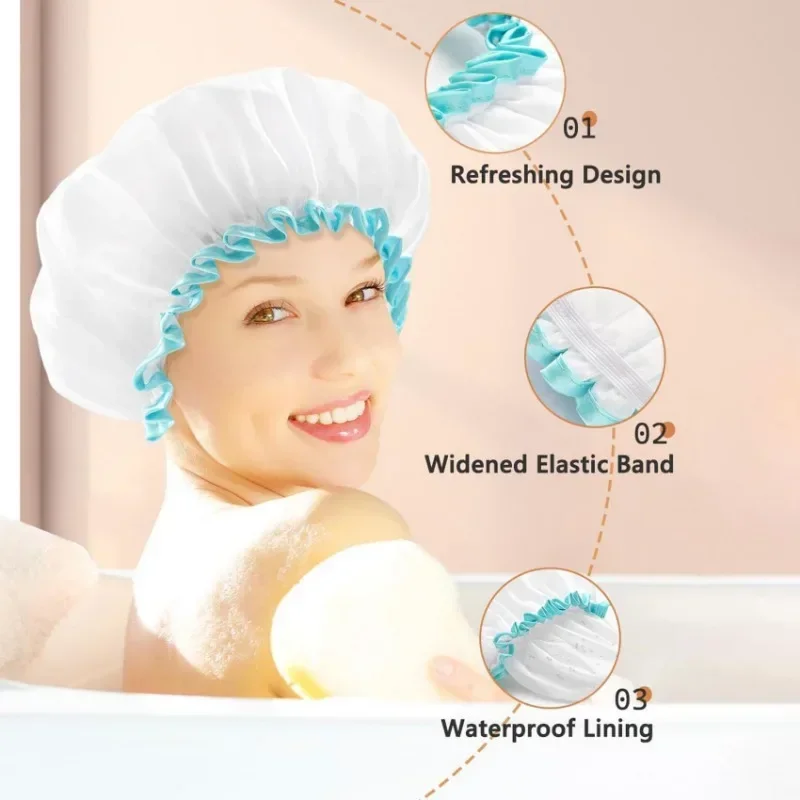 Водонепроницаемая моющаяся шапочка для душа