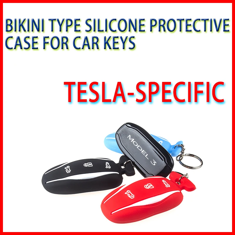 

Silicone Key Cover For Tesla Model 3 X S Y 2022 Car Key Case Keychain Key Holder Protector Shell Model Y 2023 Car Accessories