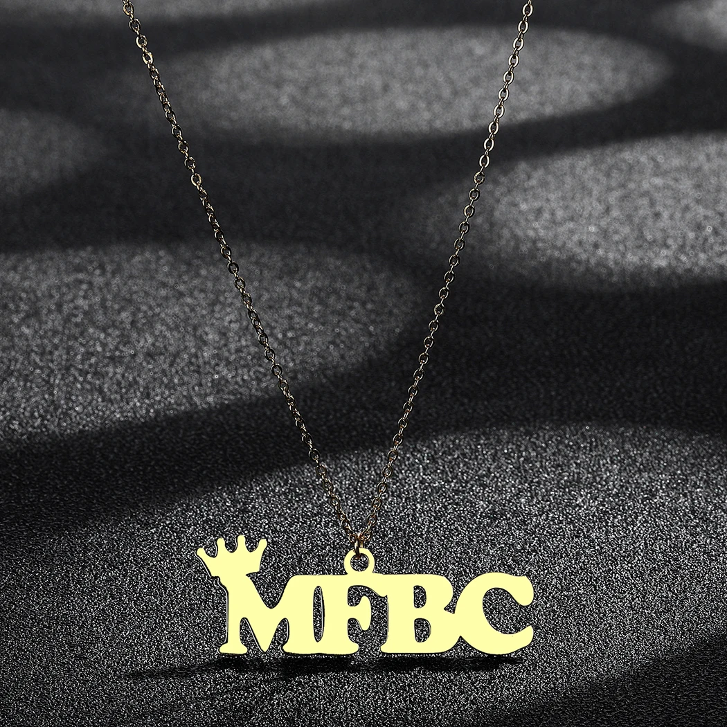 

Chereda Customizable Name Necklace Trendy Big Letter Necklaces For Women Stainless Steel Jewelry Woman Mon Personalized Necklace
