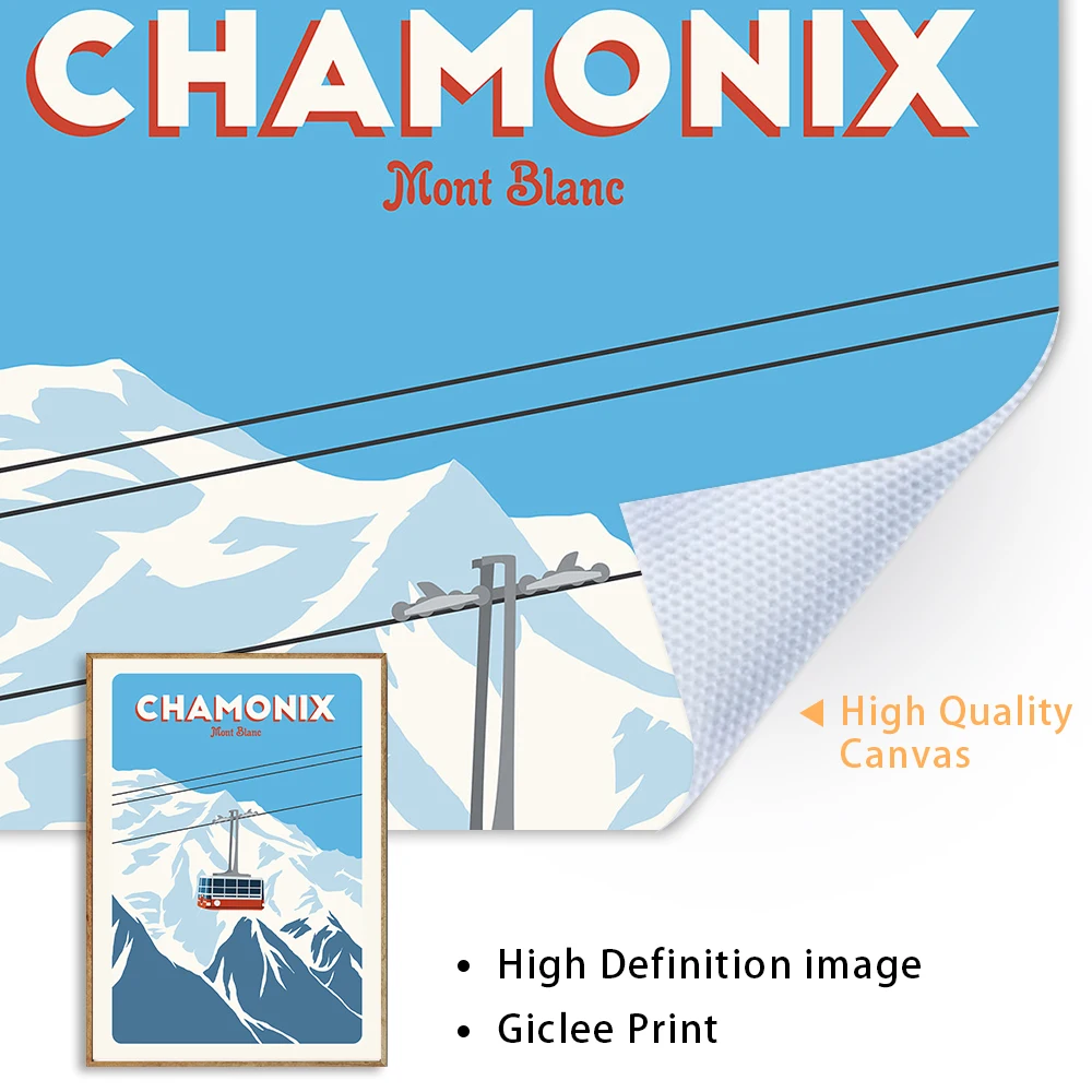 Плакаты для путешествий на лыжах World Ski Resort Chamonix Zermatt Meribel холст картина настенная