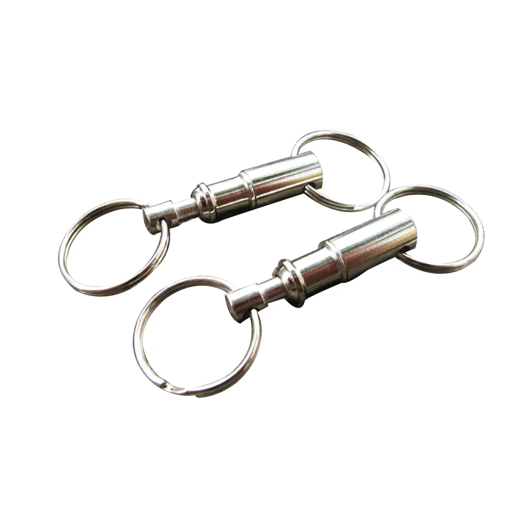 

6PCS Quick Release Key Ring Separate Detachable Buckle Double Rings Keychain Outdoor Keyring Gift Hanging Ornament for Men