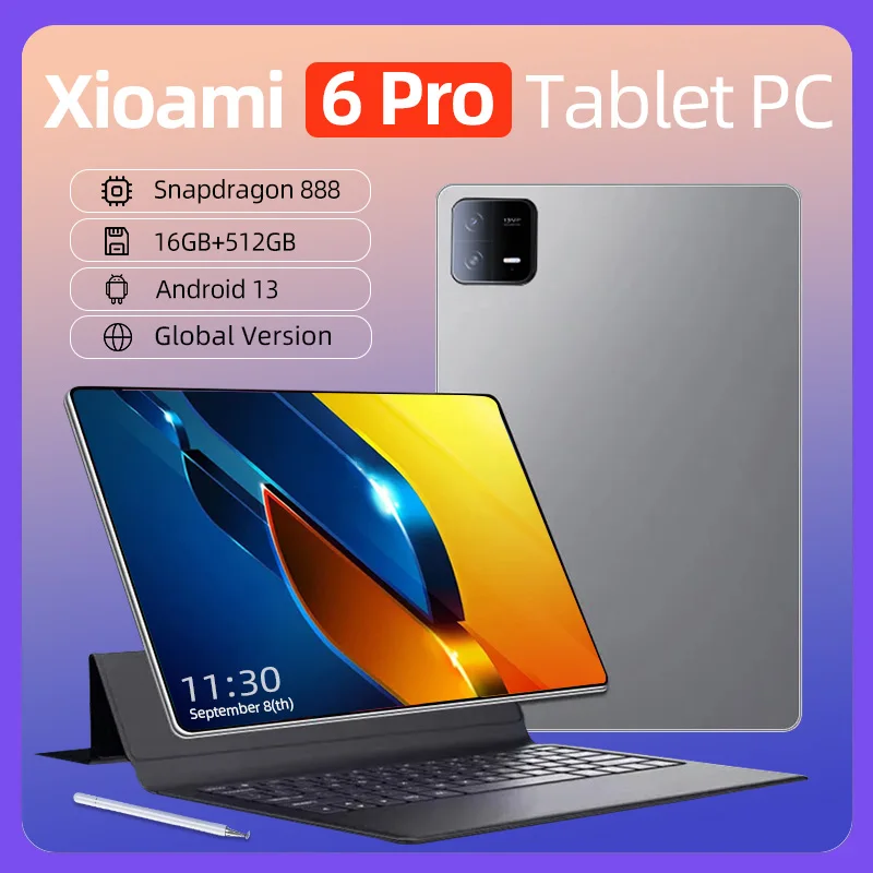 

2023 Original Pad 6 Pro Snapdragon 888 Global Version Tablets PC Android 13 Octa Core 16GB 512GB 11Inch HD 4K Screen 5G Wifi Tab