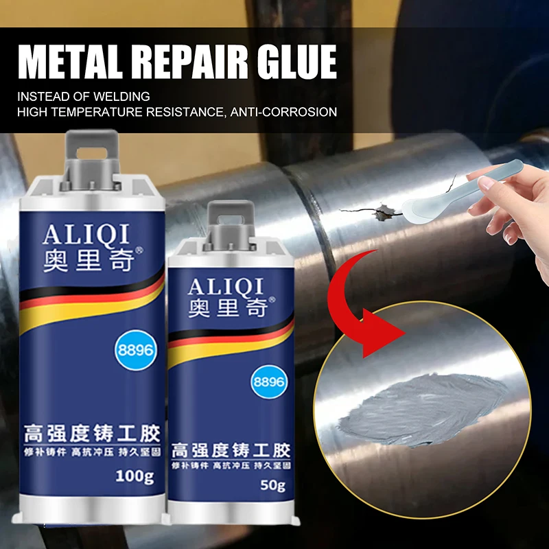 

Industrial Metal Repair Glue 50g/100g Bond Sealant Syringe Heat Resistant Sealant Cold Weld Strong Defect Repair Agent New Glue