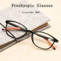 fashion comfy round toughness ultralight presbyopic glasses hd lens hyperopia eyewear reading glasses