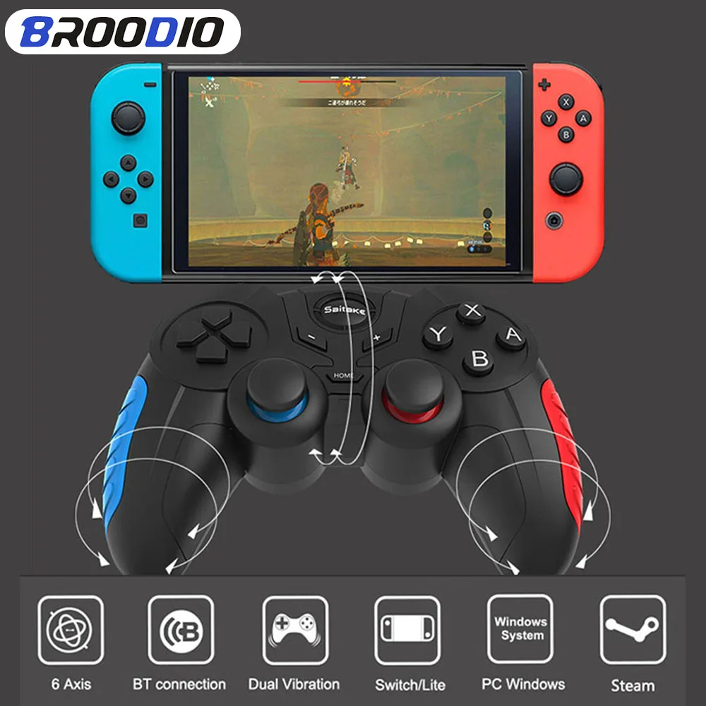 

STK-7024S Wireless Bluetooth Gamepad Compatible N-switch Game Console Nintendo Switch/Lite For Android TV Media Box PC Gamepads