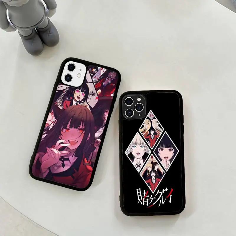 

Crazy Excitement Manga Kakegurui Phone Case Silicone PC+TPU Case for iPhone 11 12 13 Pro Max 8 7 6 Plus X SE XR Hard Fundas