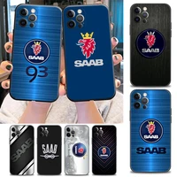 phone case for iphone 11 12 13 pro 2022 7 8 se xr xs max 5 5s 6 6s plus case soft silicone cover luxury 3d saab car logo
