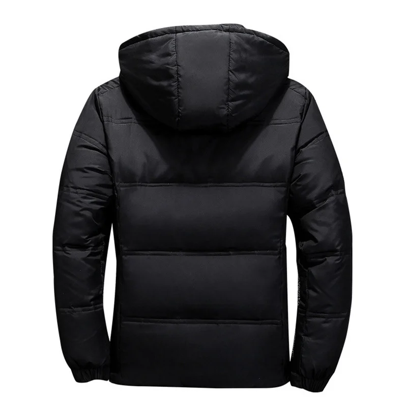 -20 Men's White Duck Down Jacket Warm Hooded Thick Puffer Jacket Coat Male Casual High Quality Overcoat Thermal Winter Parka Men