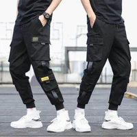 new hip hop joggers cargo pants men harem pants multi pocket ribbons man sweatpants streetwear casual mens pants