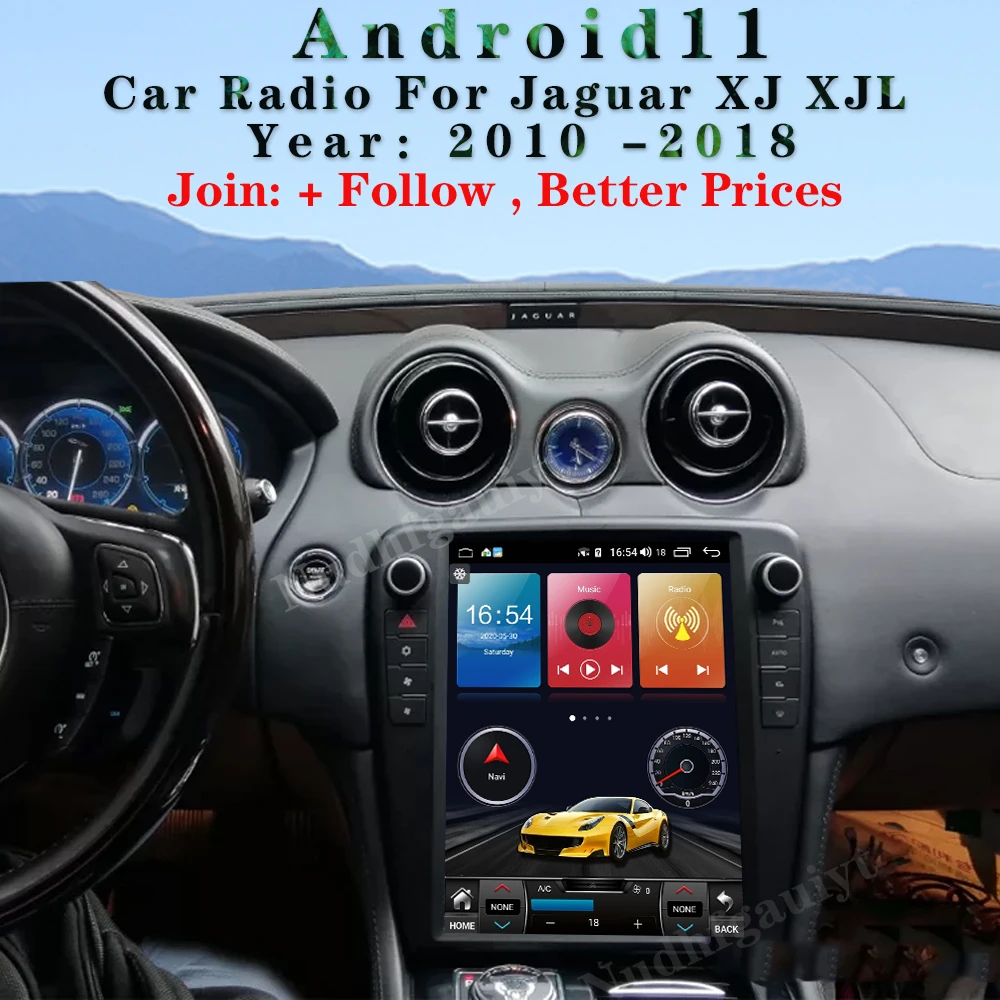 

Для Jaguar XJ XJL 2012-2018 Tesla Style Android 11 автомобильный DVD мультимедийный плеер Авто радио GPS навигация 4G WIFI стерео видео DSP