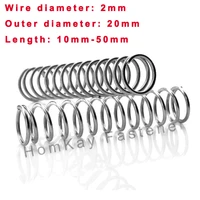 4 pcs 304 stainless steel compression spring wd 2mmod 20mmlength 10mm 50mm release pressure spring