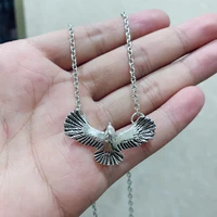 fashion wings wild eagle metal pendant necklace bird animal charm men hip hop stainless steel necklace