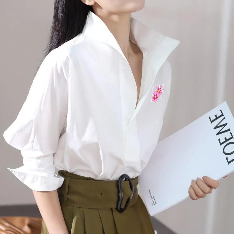 Женский винтажный топ свободного покроя приталенный модный Дамский Топ с