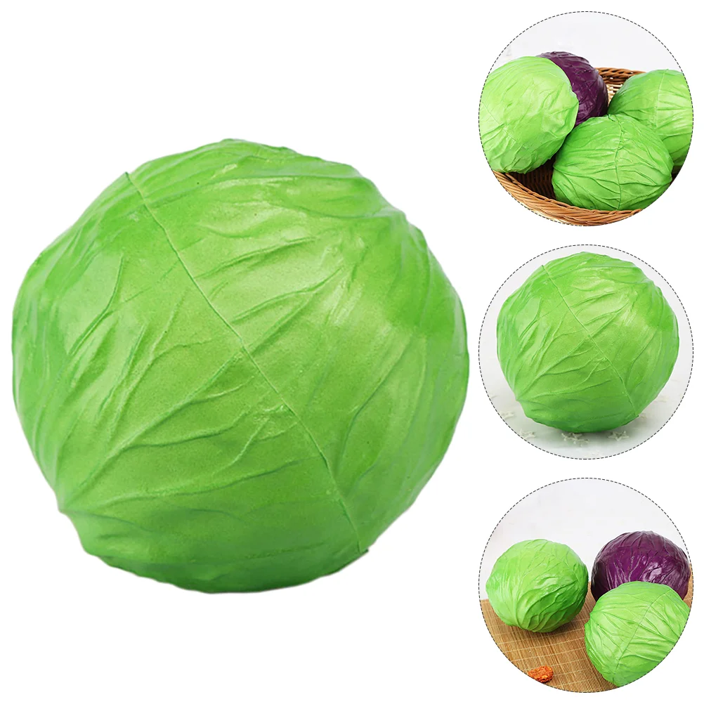 

Cabbage Fruit Artificial Vegetable Faux Ornamental Display Kids Pretend Toddler Playset Lettuce Sculpture Kitchen Props Harvest