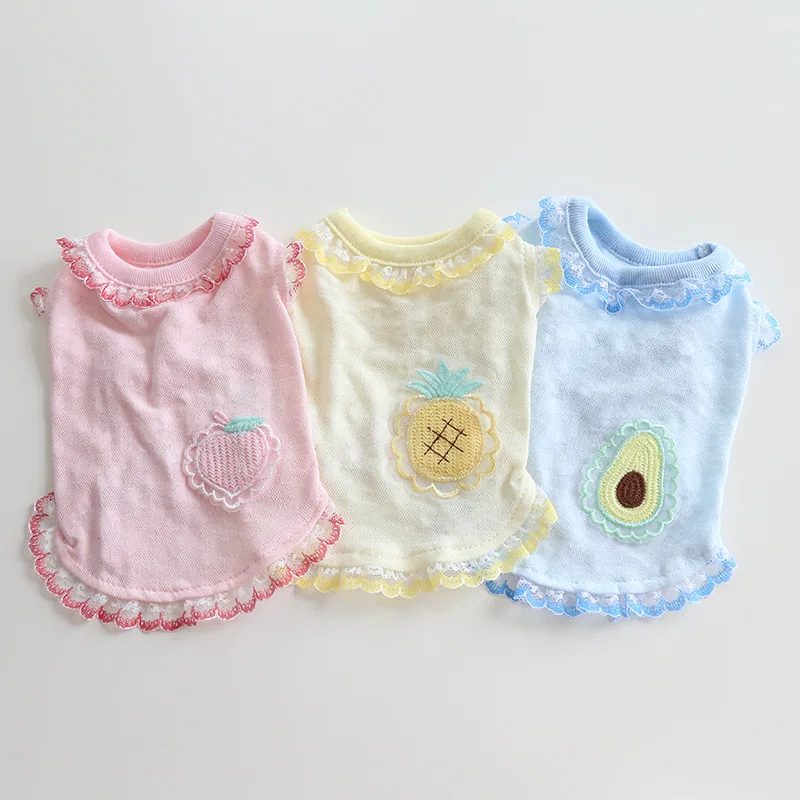 

Cute Fruit Vest Dog Clothes Kawaii Candy Color T Shirt Small Dogs Clothing Cat Korean Fashion Soft Cute Summer Thin Pet Products