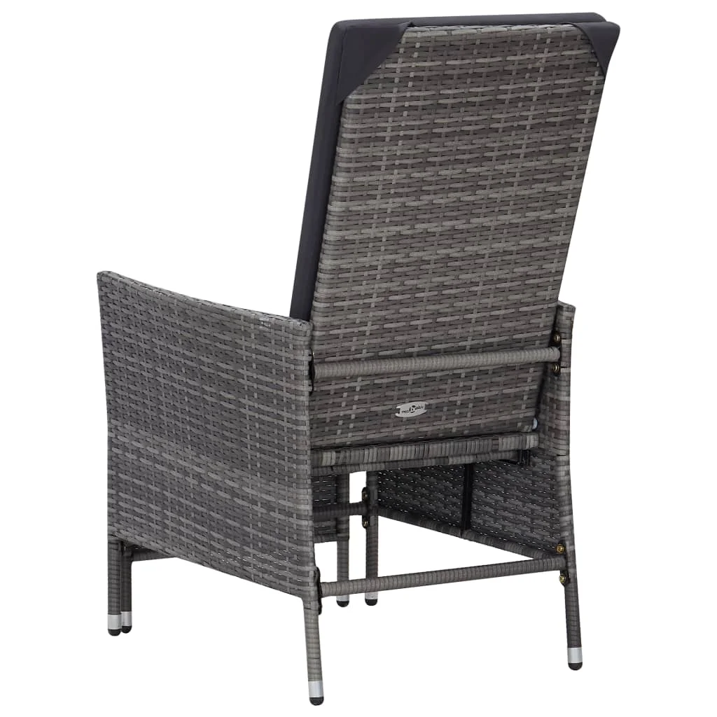 

Outdoor Patio Chairs Graden Porch Outside Furniture Set Balcony Lounge Chair Decor with Cushions Poly Rattan Gray
