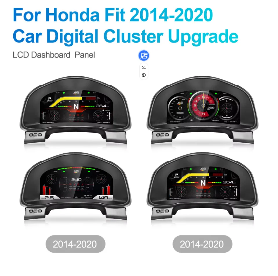 Цифровая приборная панель LCD 12.3'' для Honda Fit JAZZ 2014-2020: Умные датчики, спидометр, панель приборов (art.: 3920da902f950) - 3920da902f950