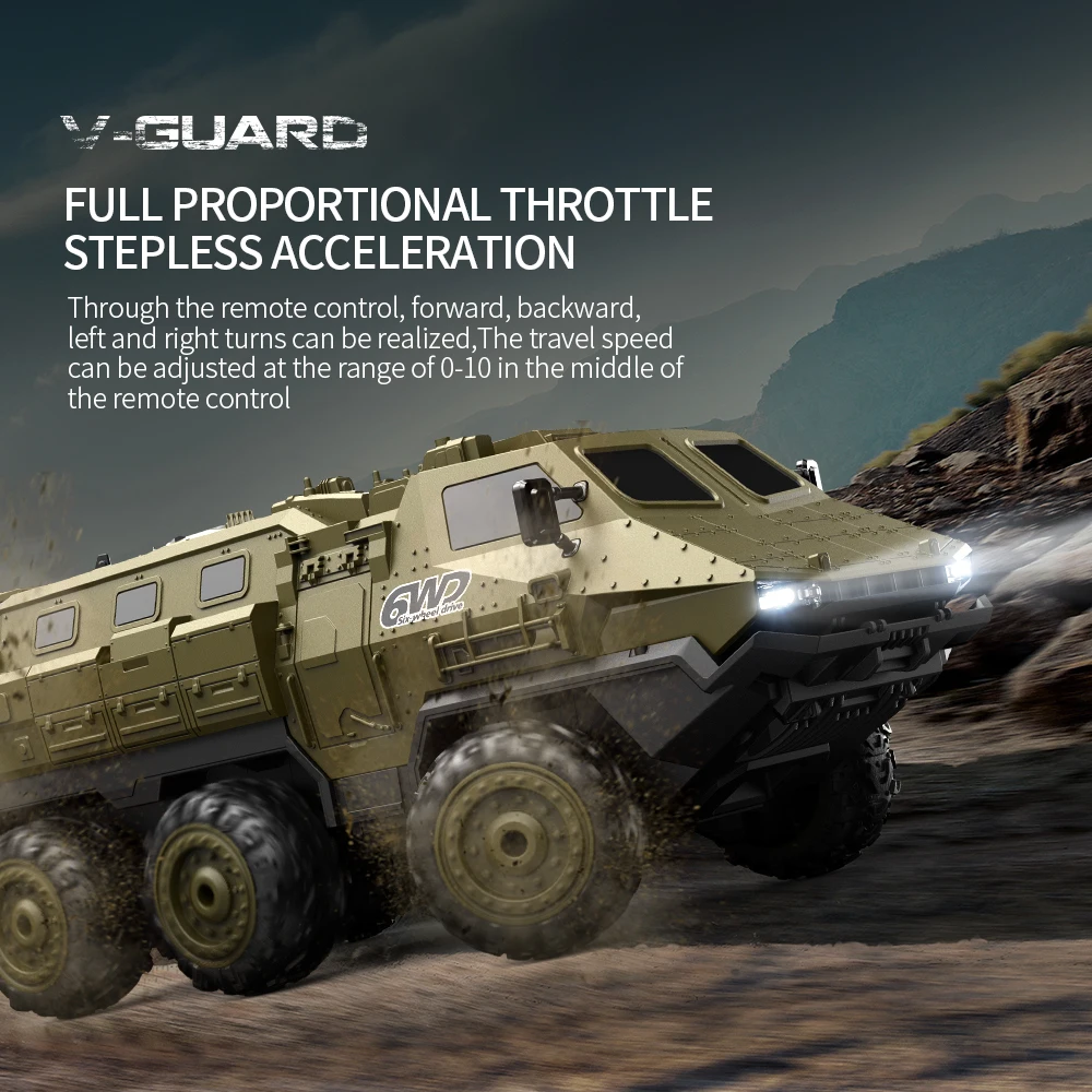 Масштаб 1:16 6WD Радиоуправляемый Военный Грузовик Высокоскоростной 360° ° Крепления