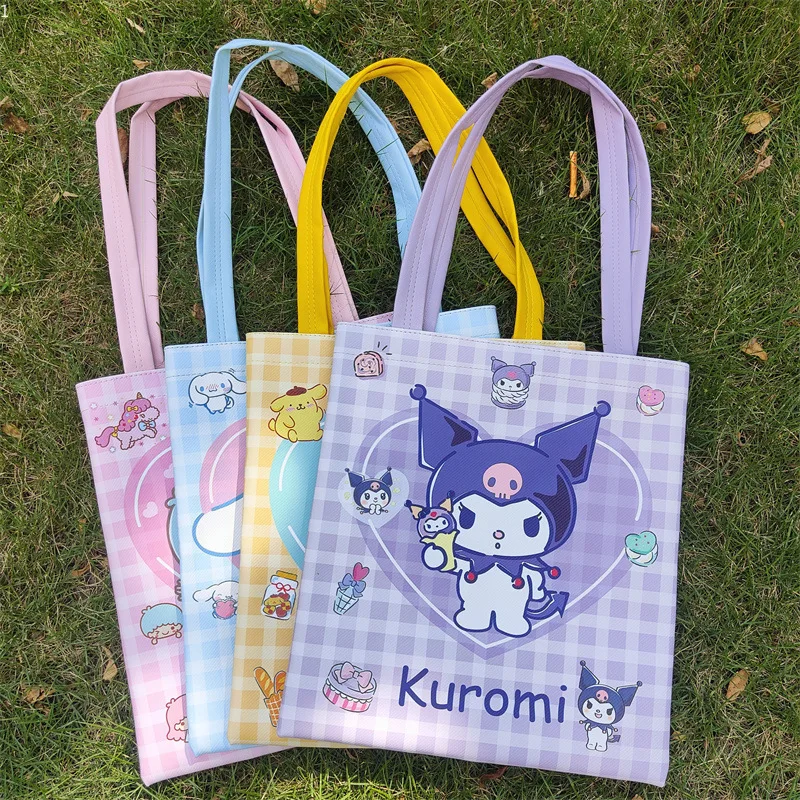 

Portable Kawai Cartoon Sanrios Pu Shopping Bag Waterproof Shoulder Bag Handbag Grocery Shopping Bag Student Schoolbag Gift